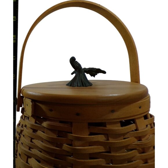 Longaberger 2000 October Fields Basket Handcrafted Wooden Lid Leaf design Fall - Picture 12 of 14